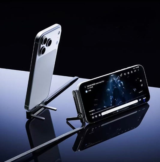 2-in-1 240W Pikalaturi & Taitettava Puhelinteline: USB-C–USB-C – Katso Videoita ja Lataa Samanaikaisesti – Yhteensopiva iPhone 15-17, Huawei, Xiaomi, Honor