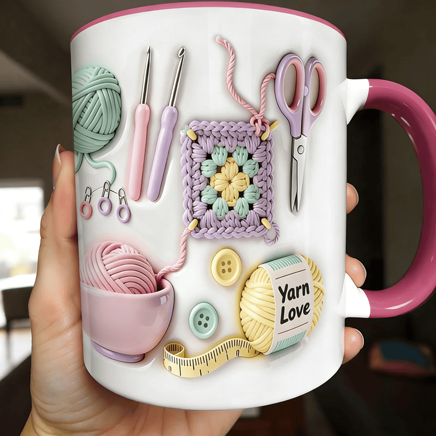 🧶 Muki tekstillä "Lankarakkaus" - lahja käsityöläisille ja luoville sieluille
