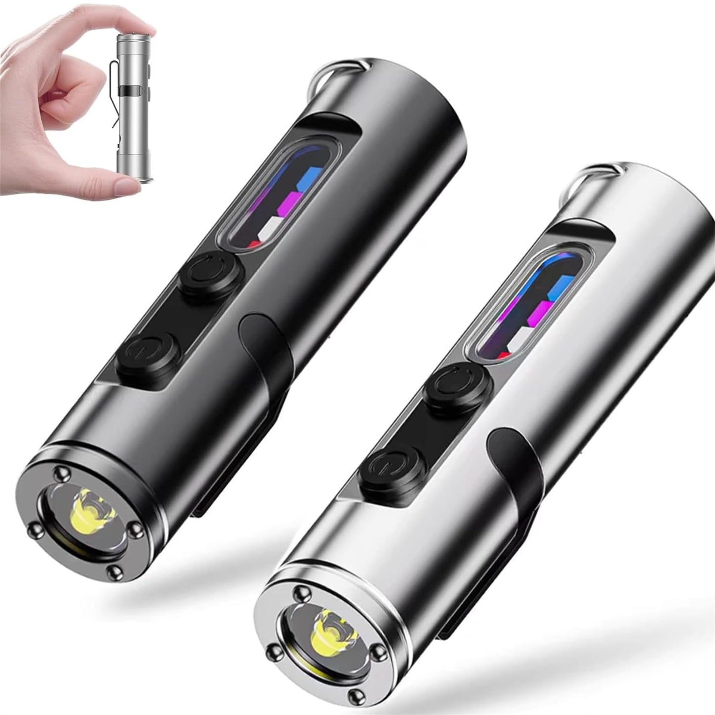 Monitoiminen Miniled-taskulamppu & Sytytin / USB-ladattava Retkeilyvalo ja Kipinälähde