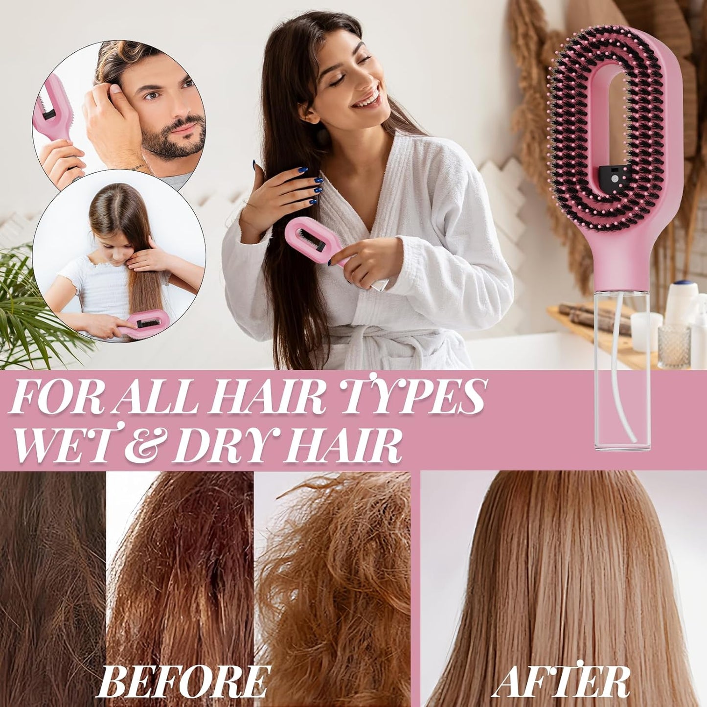 StyraHair Suihkutusharja / Yhdistelmäharja Sumutustoiminnolla