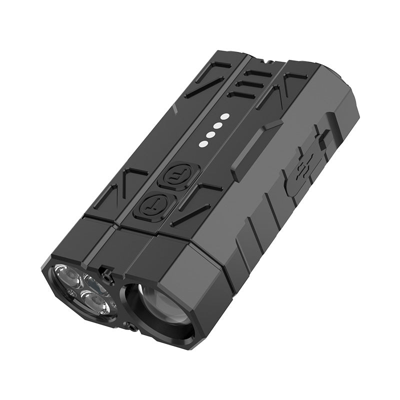 EDC Voimakasvalo Taskulamppu / USB-ladattava Laser + 3*TG3 Alumiiniseoslamppu