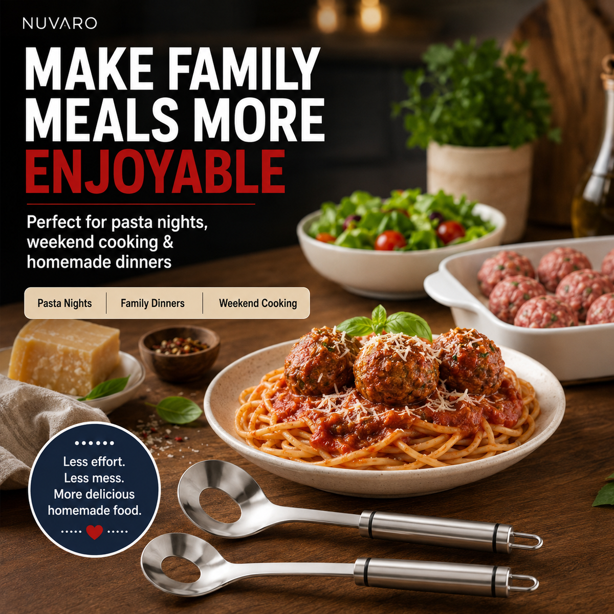 🍝🥄Ruostumattomasta teräksestä valmistettu lihapullasikka – Tee täydellisiä lihapullia ilman sotkuisia käsiä