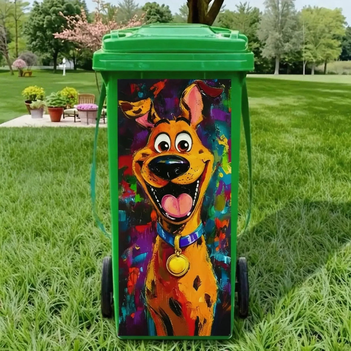 🦒🐯Luova roskakoritarra värikkäällä sarjakuvalla✨