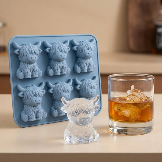 🐮 Mini Highland Cow -jääkuutiomuotit – Söpö 3D-jää juomiin, juhliin ja lahjoihin