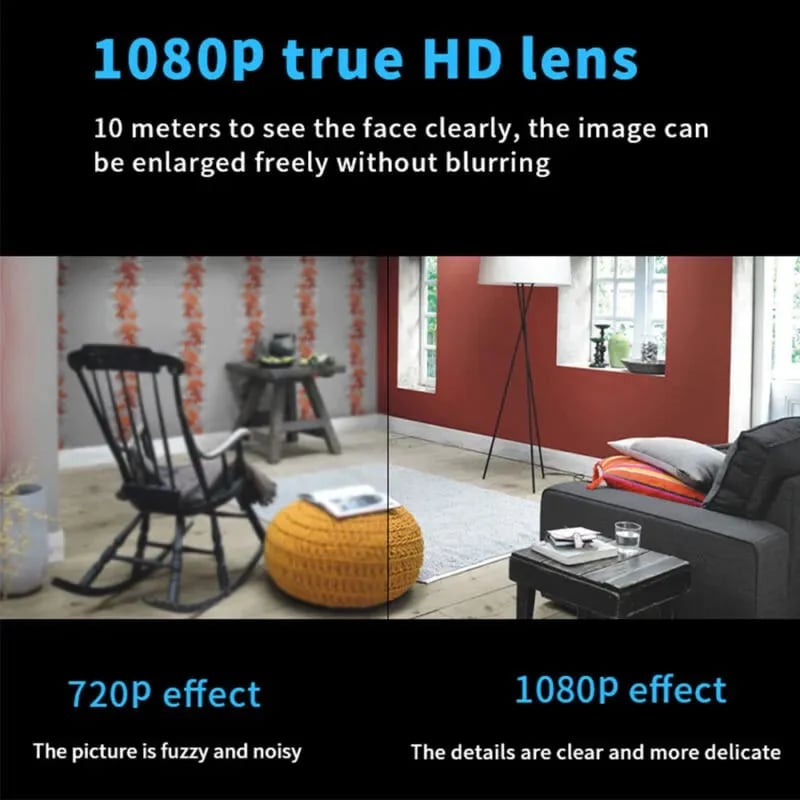 📸 1080P Mini langaton kamera Kolikon kokoinen, asennettava minne tahansa, reaaliaikainen etävalvonta älypuhelimen kautta.