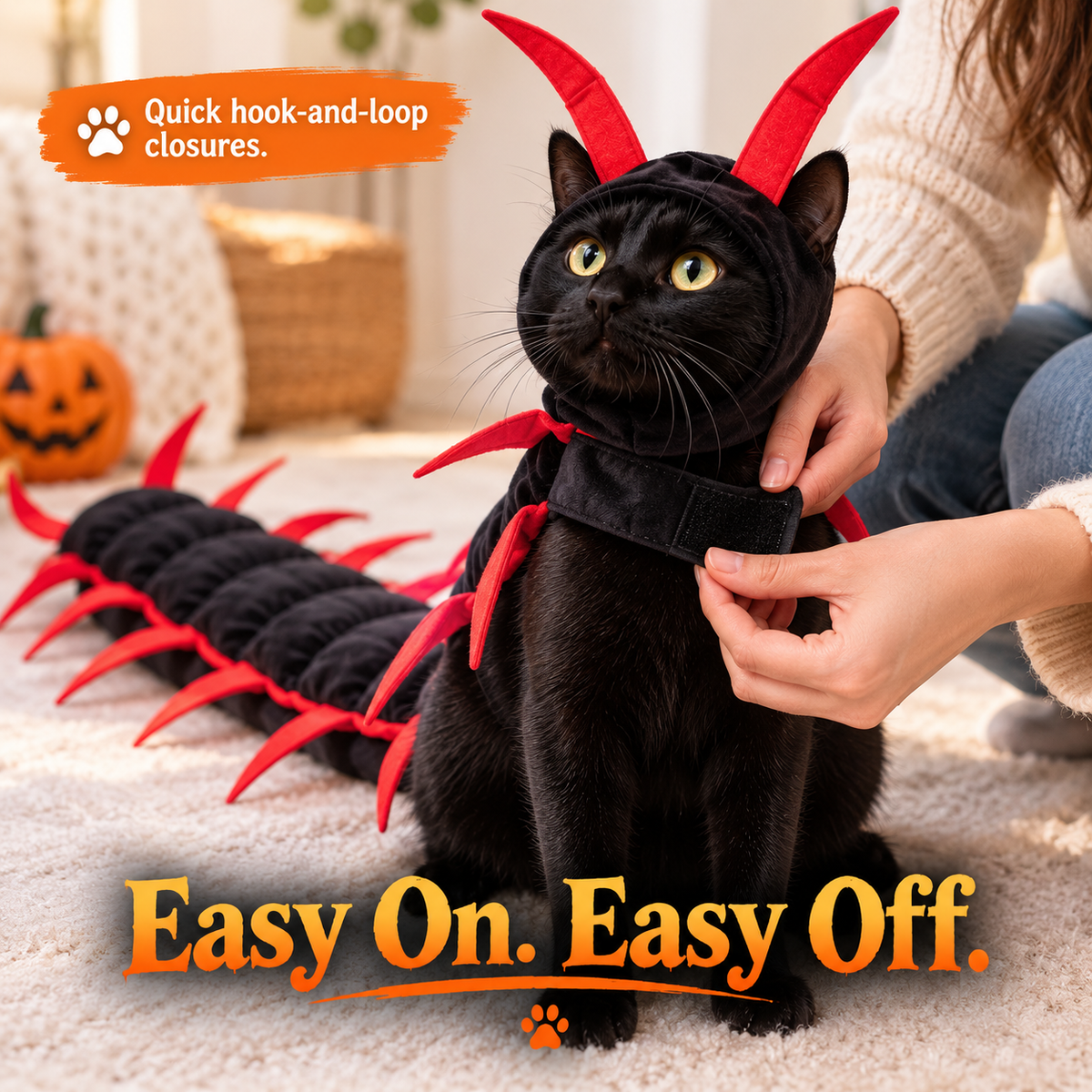 🎃 Söpö mutta karmiva Halloween-asu lemmikille: tuhatjalkainen – 3D-ryömimisasu koirille ja kissoille 🐾
