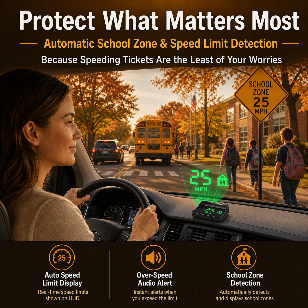 Head-Up Display (HUD) – Auton GPS digitaalisella nopeusmittarilla