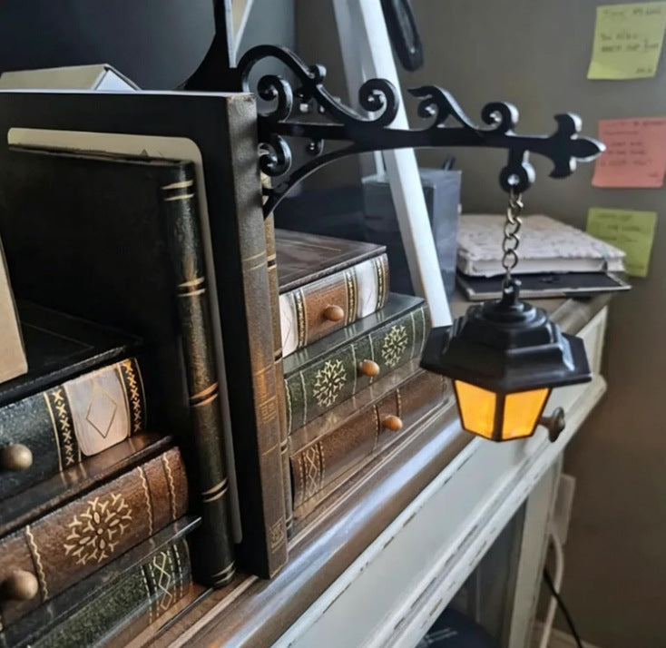 Kirjastovalaisin, koristeellinen kirjahyllyvalaistus | Vintage-kirjanurkkauksen LED-lamppu