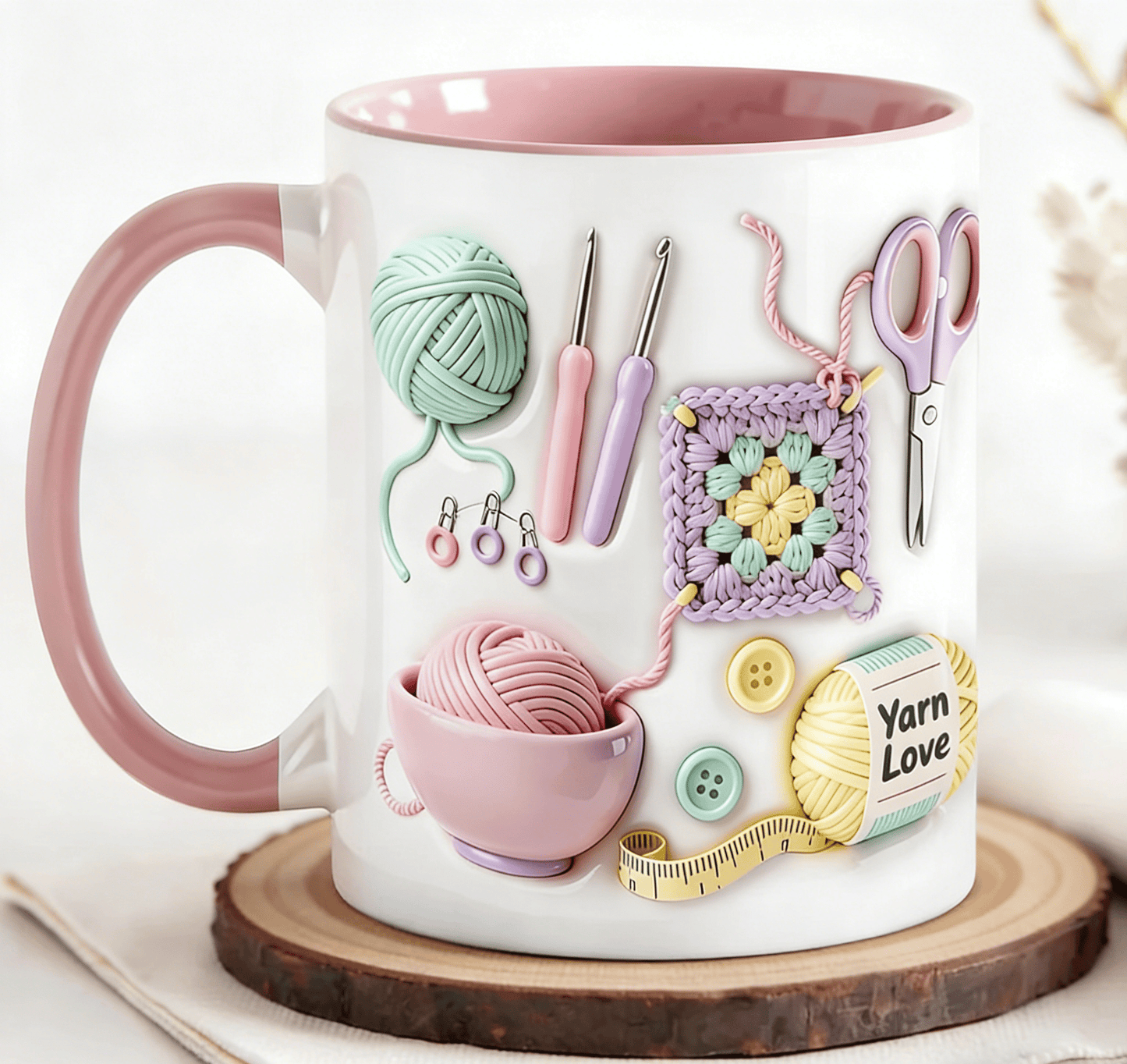 🧶 Muki tekstillä "Lankarakkaus" - lahja käsityöläisille ja luoville sieluille