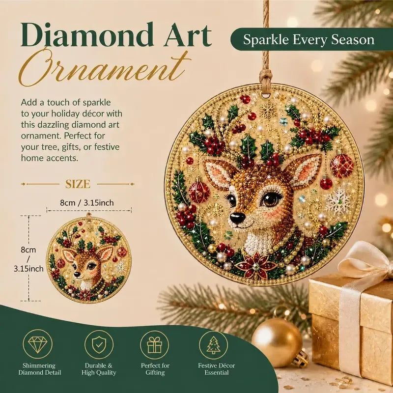 ⏳ Viimeinen päivä 49 % ALE – 🎄Aloittelijaystävällinen jouluinen helmi- ja jalokivitimanttimaalaus DIY-setti | 6 juhlavaa koriste-esinettä kimaltelevilla helmillä, fasetoiduilla jalokivillä ja 3D-kerroksisilla yksityiskohdilla 💕