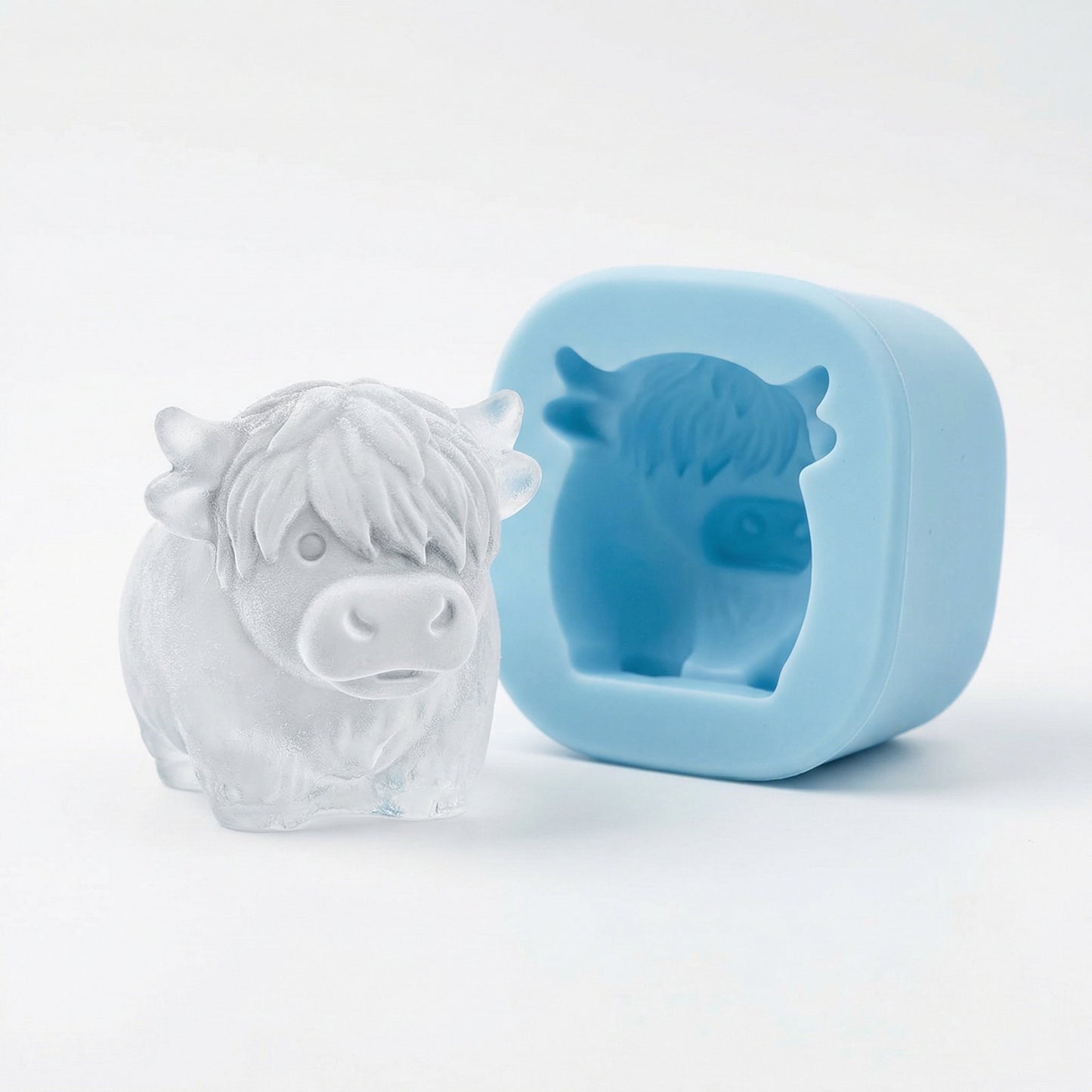 🐮 Mini Highland Cow -jääkuutiomuotit – Söpö 3D-jää juomiin, juhliin ja lahjoihin