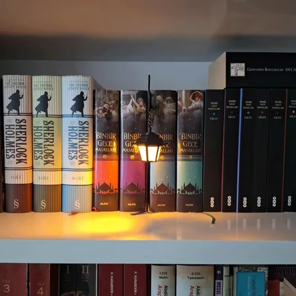 Kirjastovalaisin, koristeellinen kirjahyllyvalaistus | Vintage-kirjanurkkauksen LED-lamppu