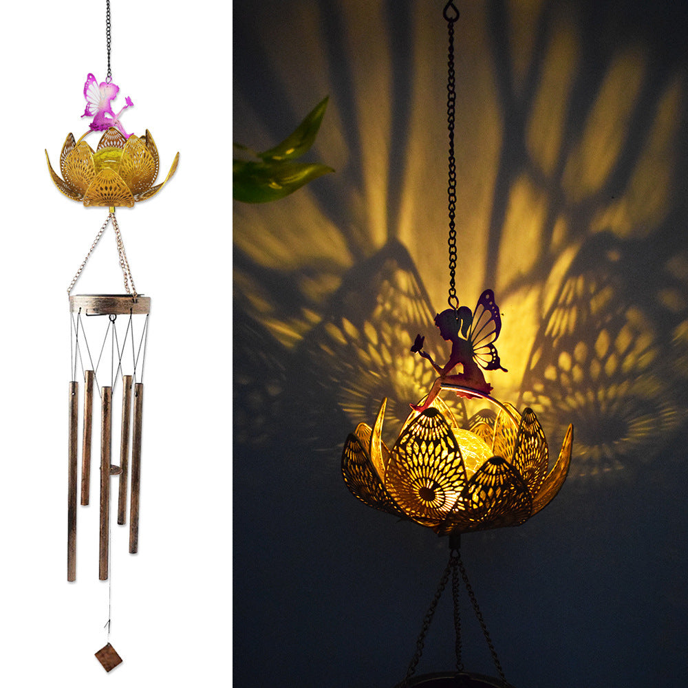 Aurinkokäyttöinen Auringon- ja Kuunmuotoinen Metalliriipus / LED-kuvio Ulkokoriste