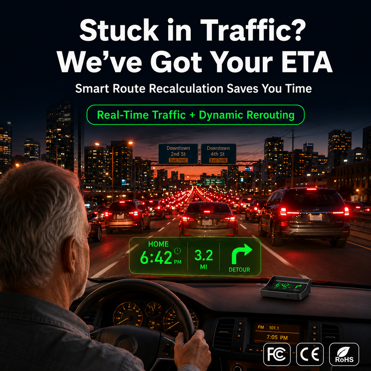 Head-Up Display (HUD) – Auton GPS digitaalisella nopeusmittarilla