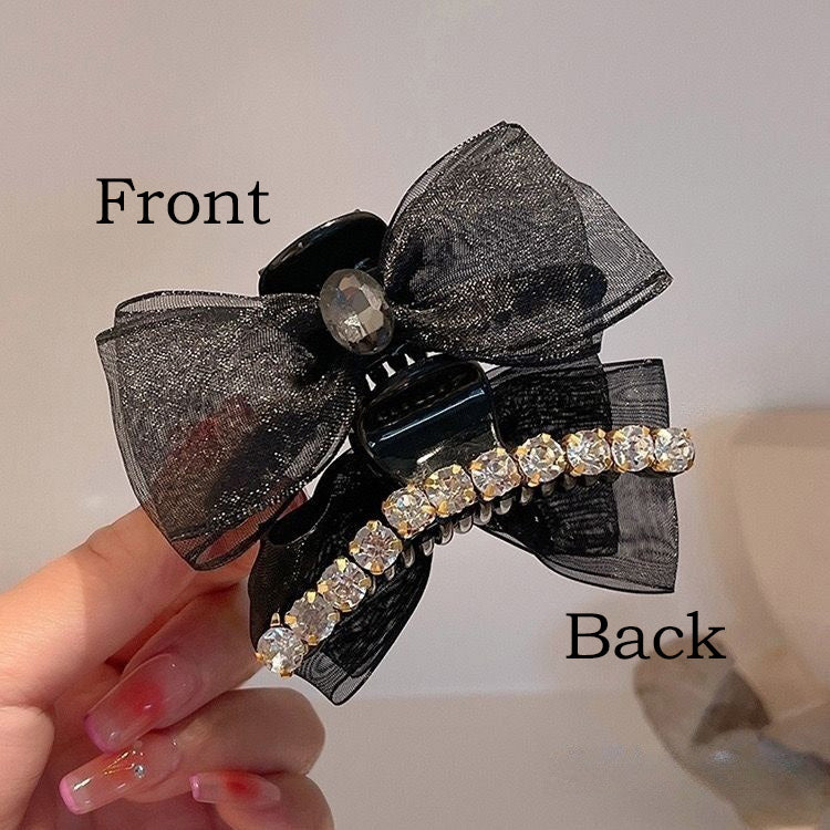 🎀7 cm kaksipuoliset hiuspinnikset rusetilla ja kristalleilla - sopivat kaikenikäisille