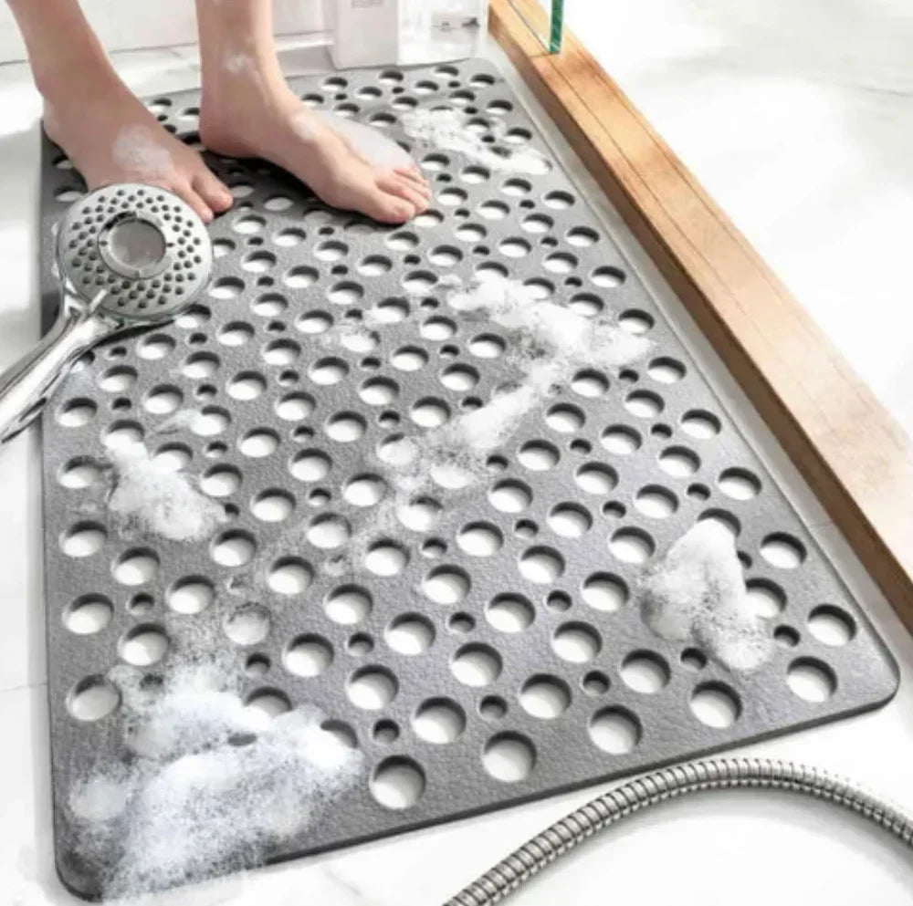 🚿50% ALE NYT! Ensiluokkainen liukumaton suihkumatto – suuri ontto tyhjennysreikäinen kylpymatto vahvoilla imukupeilla, liukumaton lattiamatto kylpyhuoneen suihkuammeeseen