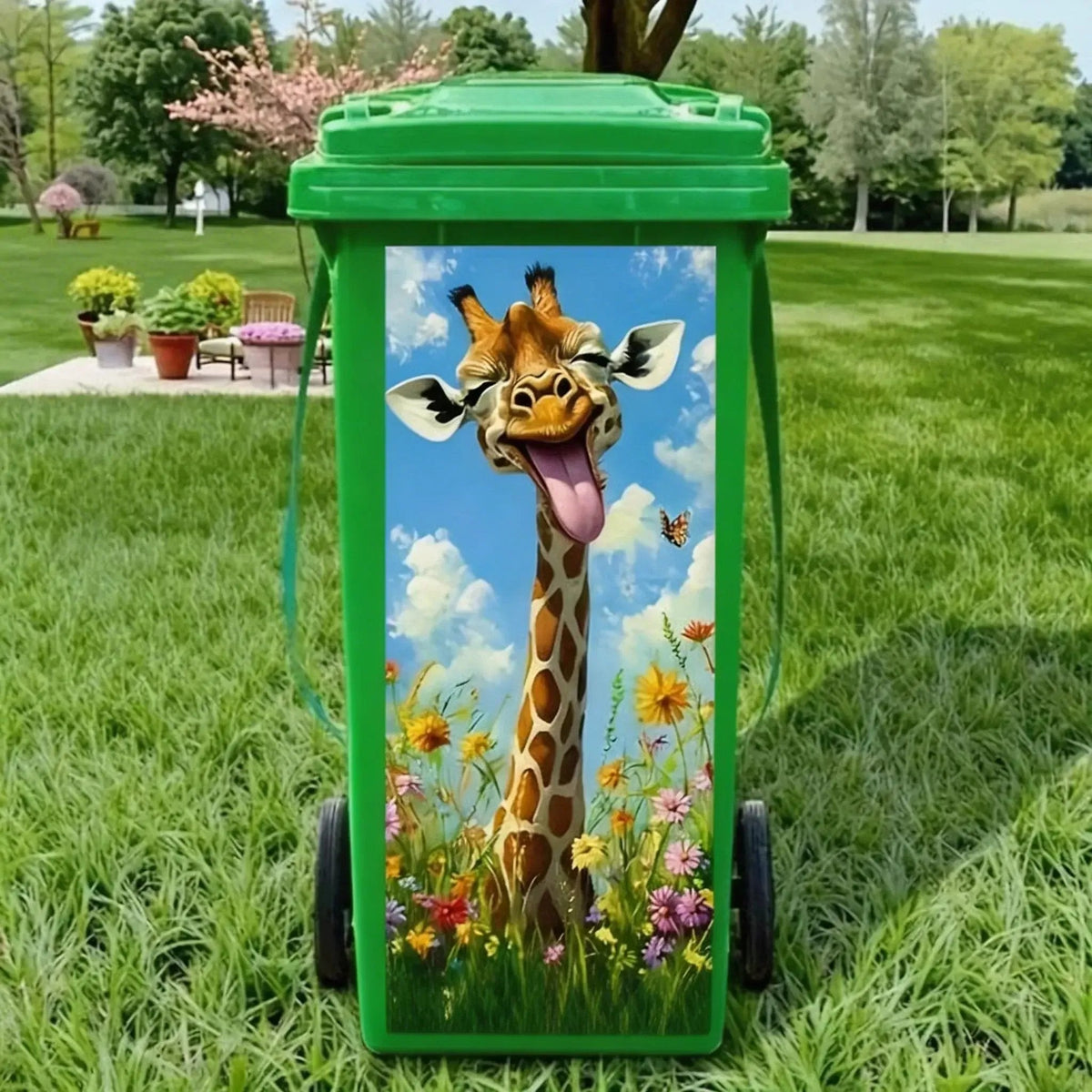 🦒🐯Luova roskakoritarra värikkäällä sarjakuvalla✨