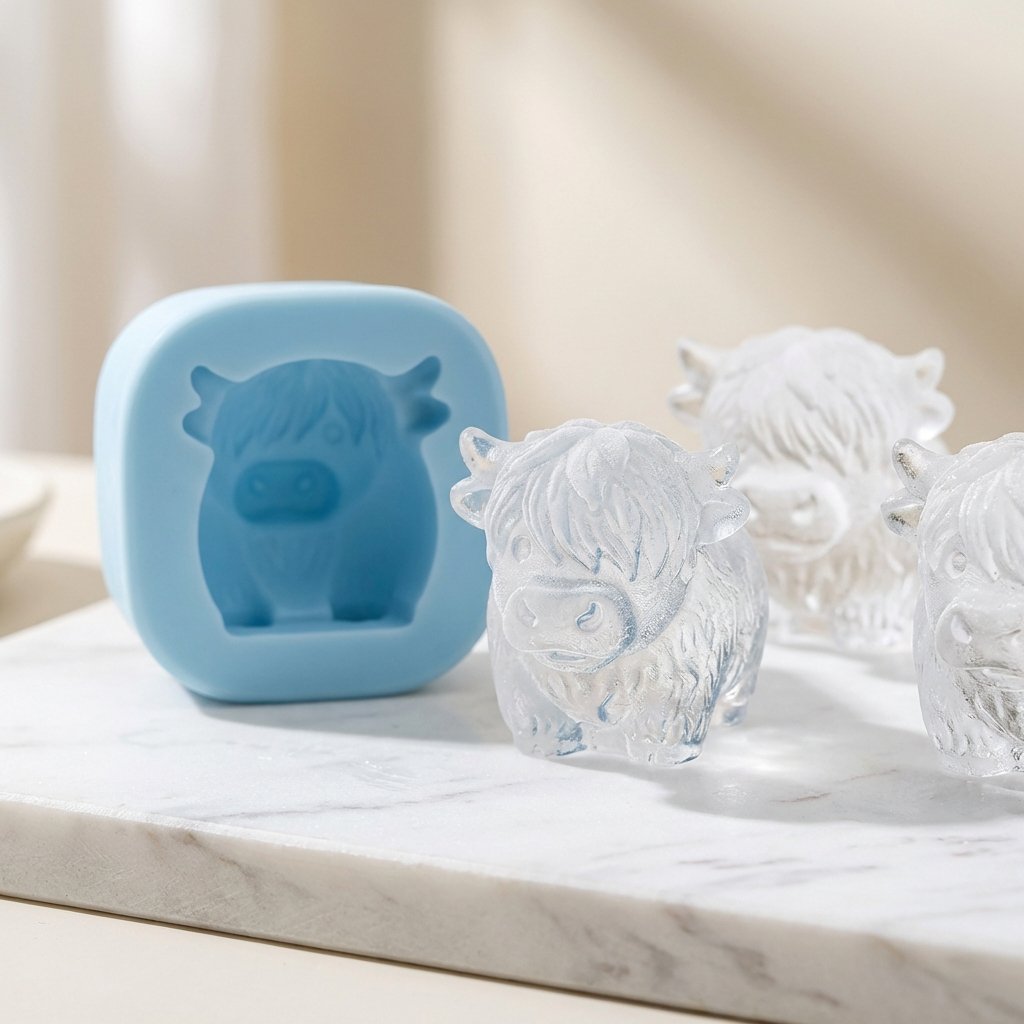 🐮 Mini Highland Cow -jääkuutiomuotit – Söpö 3D-jää juomiin, juhliin ja lahjoihin