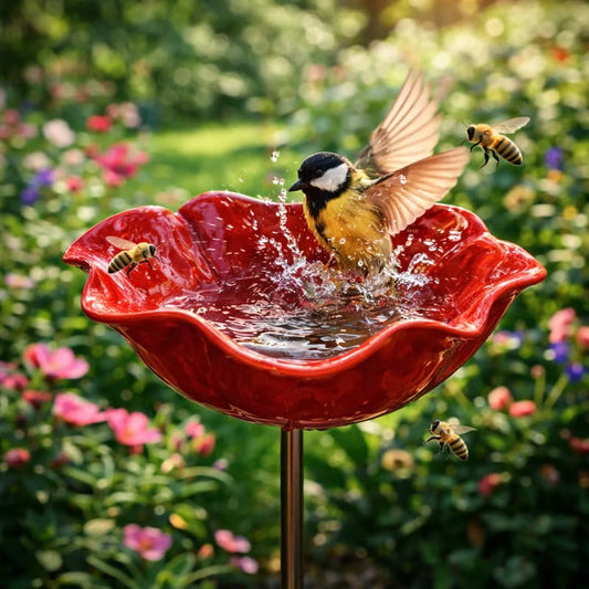 🐦 Minilintukylpy ja pölyttäjävesiasema ✨ Houkuttele lintuja ja hyödyllisiä hyönteisiä