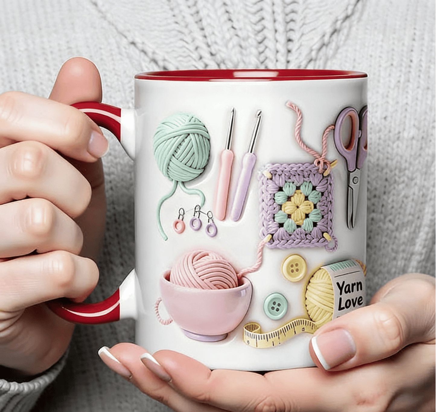 🧶 Muki tekstillä "Lankarakkaus" - lahja käsityöläisille ja luoville sieluille