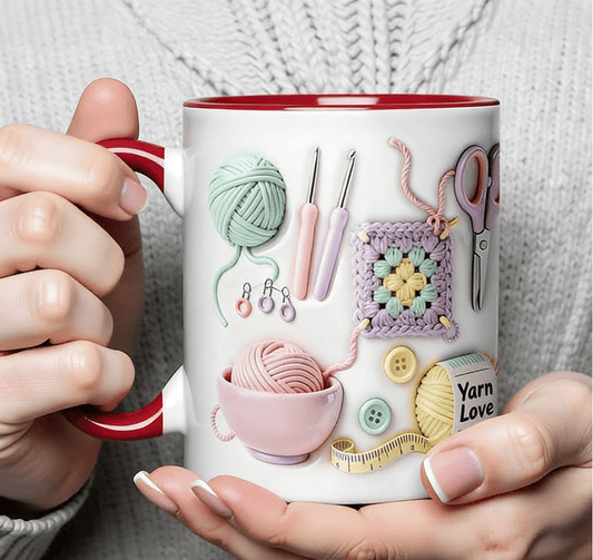 🧶 Muki tekstillä "Lankarakkaus" - lahja käsityöläisille ja luoville sieluille