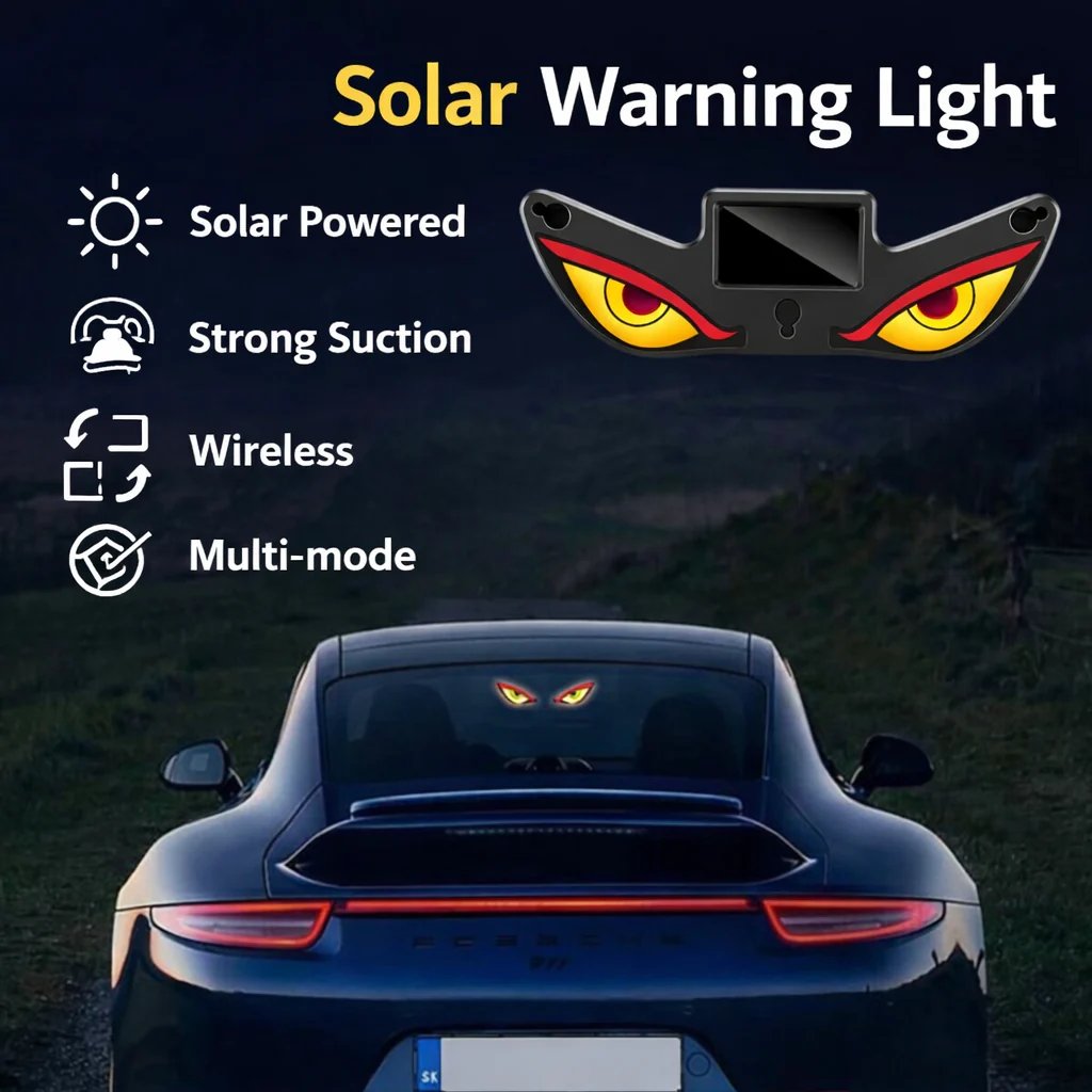 Aurinkoenergialla toimiva Demon Eye LED -ikkunavalo autoon