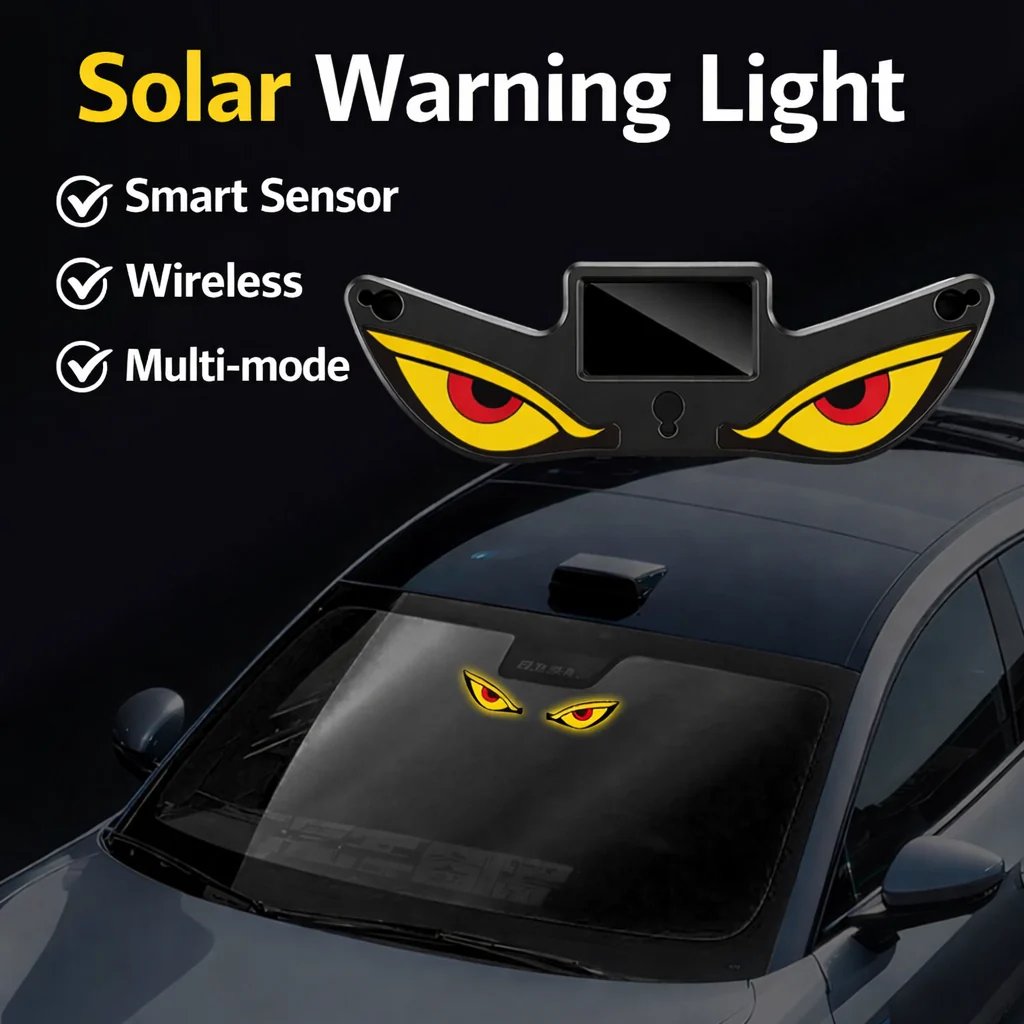 Aurinkoenergialla toimiva Demon Eye LED -ikkunavalo autoon