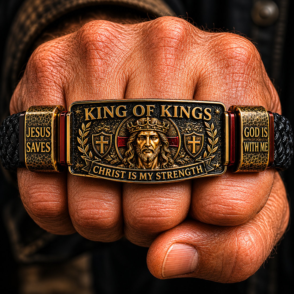 ✝️ King of Kings -uskoru – säädettävä kristillinen ranneke lahjaksi