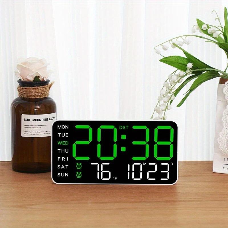 ⏰Monitoiminen koristeellinen LED-digitaalinen seinäkello, rajaton digitaalinen kello moderniin kotiin