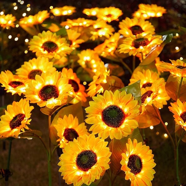 🌻 50% ALE! ☀️ Vedenpitävät aurinkokennolla toimivat auringonkukkalamput - realistiset terälehdet, IP65-suojausluokka, automaattinen syttyminen 8–12 tunniksi ☀️🌻