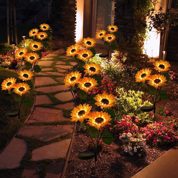 🌻 50% ALE! ☀️ Vedenpitävät aurinkokennolla toimivat auringonkukkalamput - realistiset terälehdet, IP65-suojausluokka, automaattinen syttyminen 8–12 tunniksi ☀️🌻