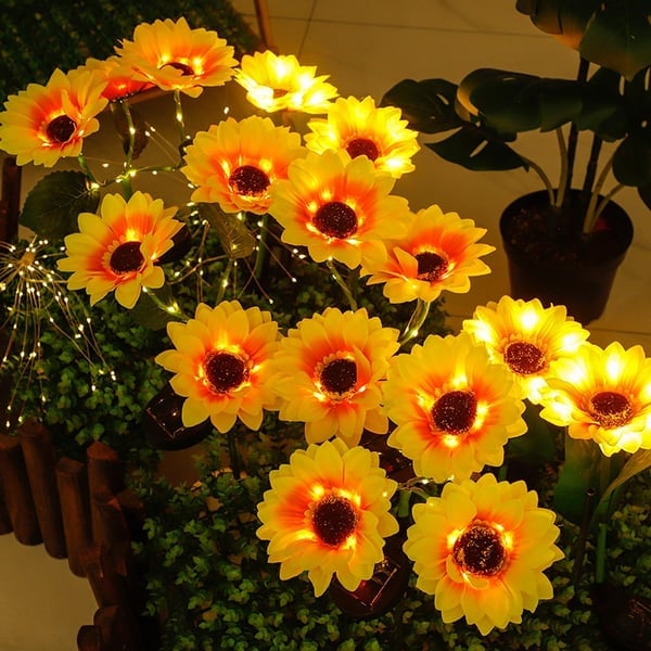 🌻 50% ALE! ☀️ Vedenpitävät aurinkokennolla toimivat auringonkukkalamput - realistiset terälehdet, IP65-suojausluokka, automaattinen syttyminen 8–12 tunniksi ☀️🌻