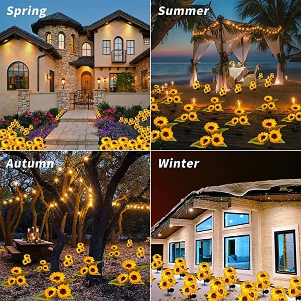 🌻 50% ALE! ☀️ Vedenpitävät aurinkokennolla toimivat auringonkukkalamput - realistiset terälehdet, IP65-suojausluokka, automaattinen syttyminen 8–12 tunniksi ☀️🌻