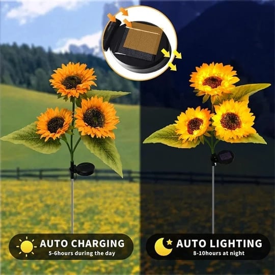 🌻 50% ALE! ☀️ Vedenpitävät aurinkokennolla toimivat auringonkukkalamput - realistiset terälehdet, IP65-suojausluokka, automaattinen syttyminen 8–12 tunniksi ☀️🌻