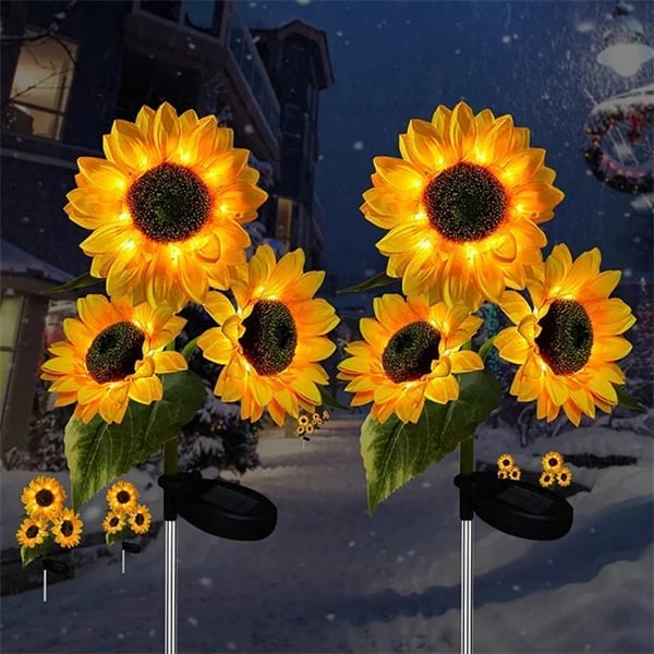🌻 50% ALE! ☀️ Vedenpitävät aurinkokennolla toimivat auringonkukkalamput - realistiset terälehdet, IP65-suojausluokka, automaattinen syttyminen 8–12 tunniksi ☀️🌻